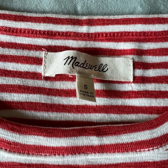 Madewell Small Red & White Striped Tee - Picture 3 of 3